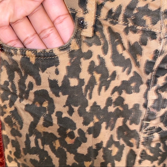 ZARA leopard print skinny jeans burgundy striped - Picture 5 of 11